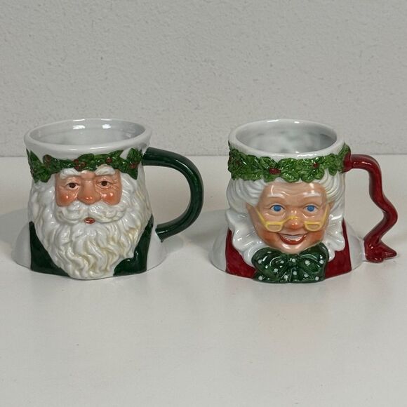 2 VTG Possible Dreams Santa & Mrs Claus Ceramic Mugs 1991 - Picture 1 of 6